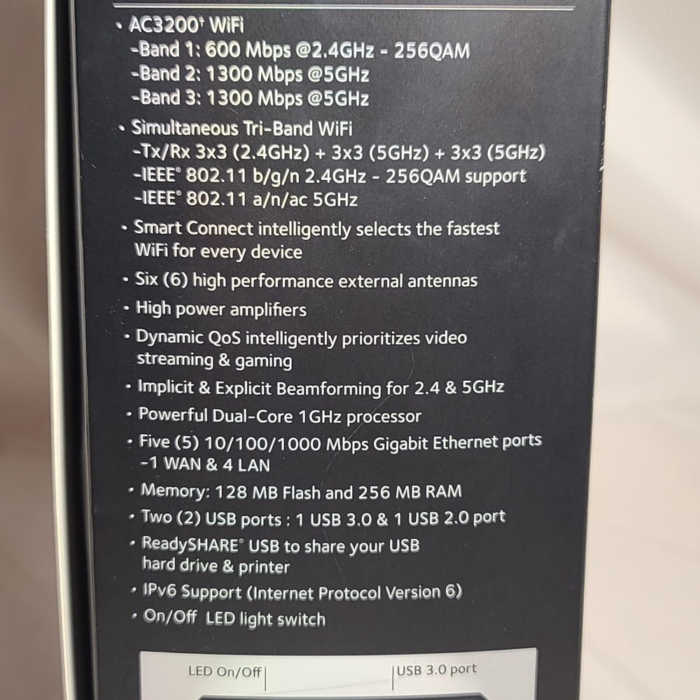 NETGEAR Nighthawk X6 AC3200 Tri-Band WiFi Router Model R8000 Pre-owned - Picture 15 of 16